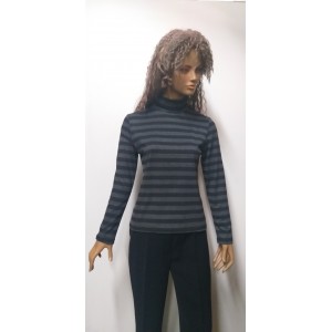 ΜΠΛΟΥΖΑ ME ΡΙΓΕΣ ΜΑΥΡΕΣ-ΓΚΡΙ