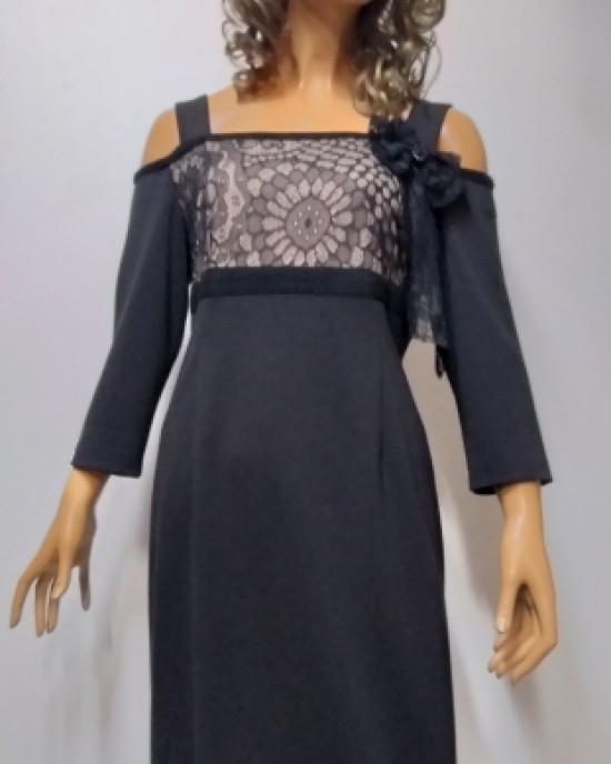ΦΟΡΕΜΑ ΜΑΥΡΟ ΜΕ ΔΑΝΤΕΛΑ-ΦΟΝΤΟ BADOO 